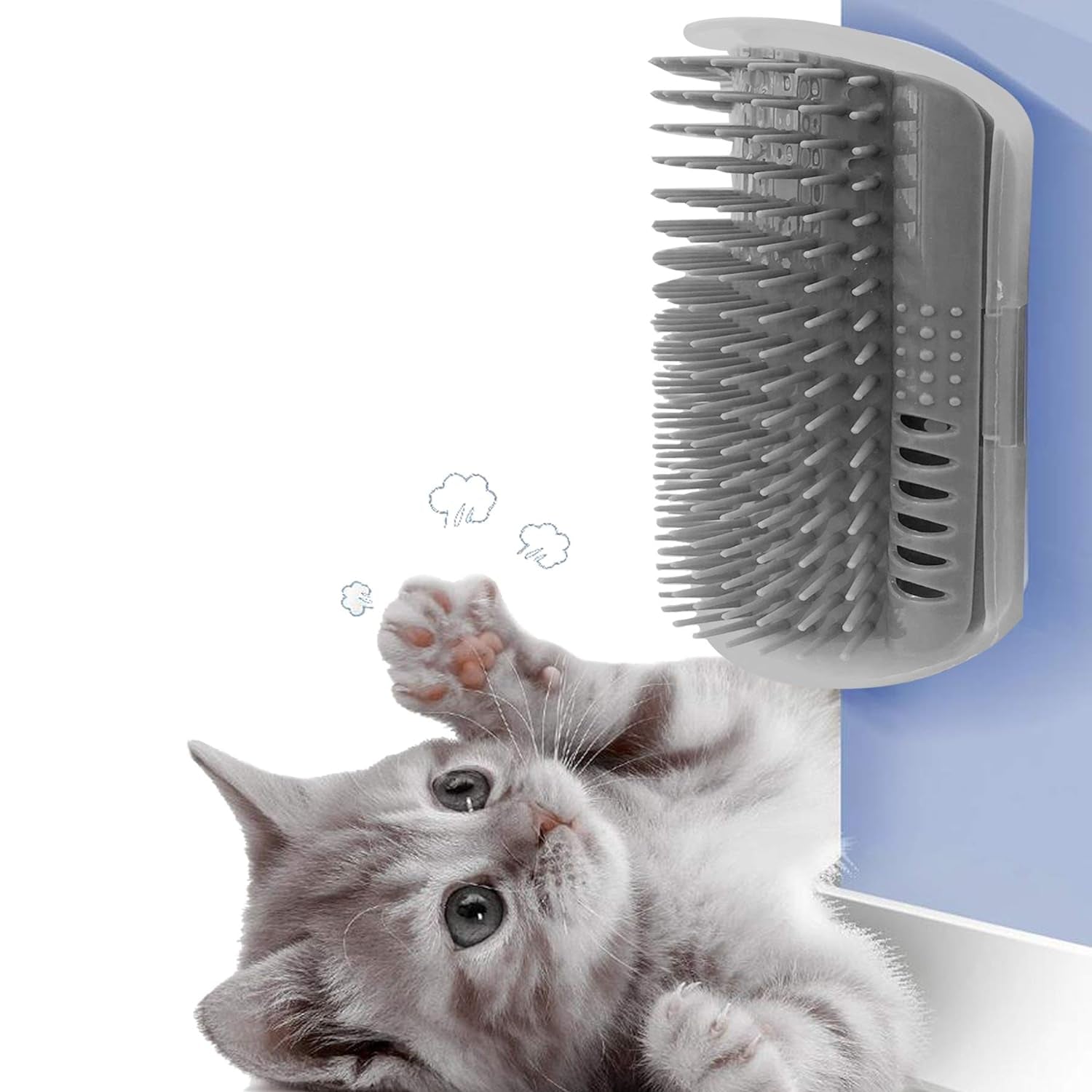 2-Pack Corner Cat Grooming Combs - Dual Function Massage and Scratching Tool for Kittens and Puppies with Short and Long Fur